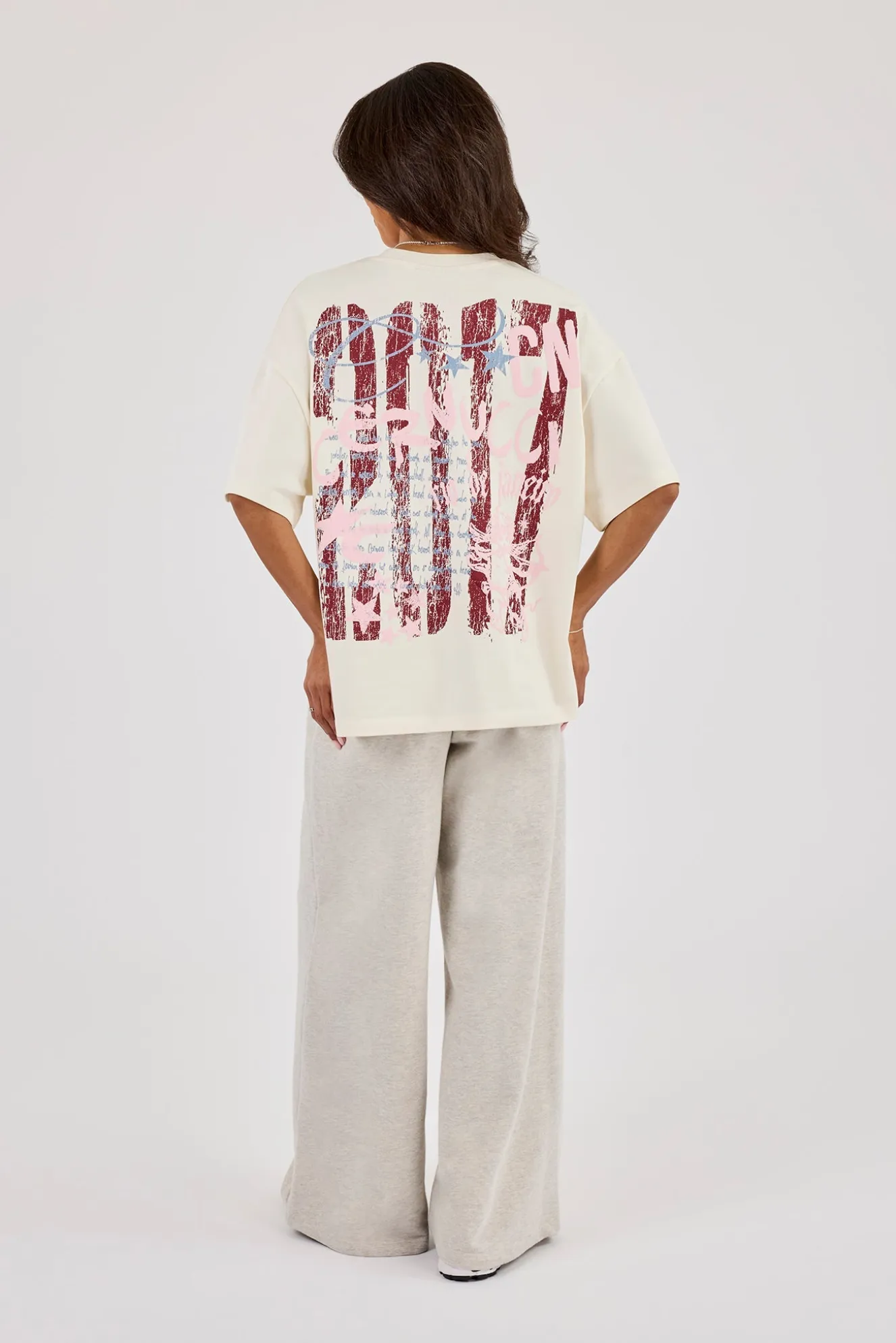 Cernucci 2017 Cracked Print Oversized T-Shirt - Off White