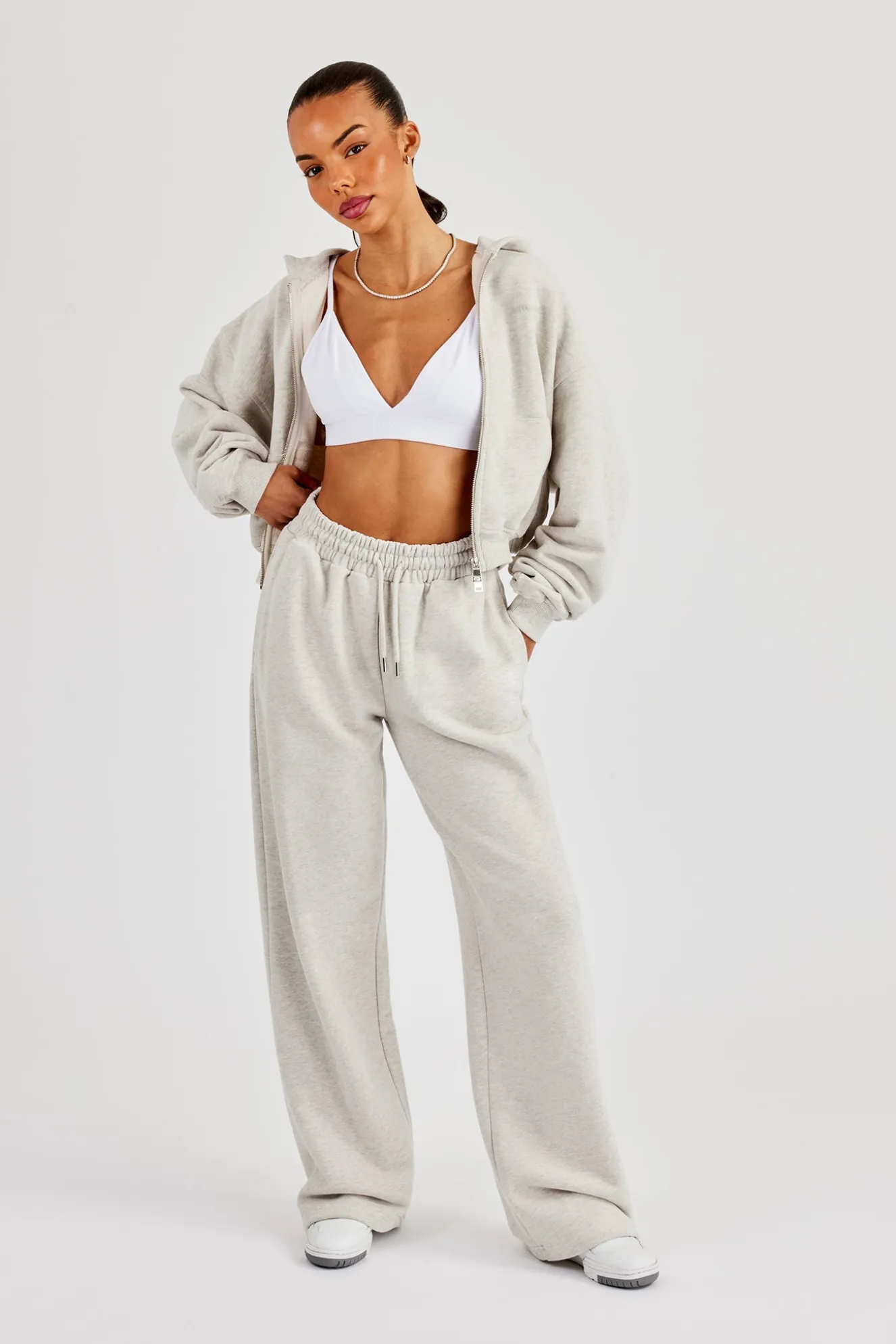 Cernucci Cropped Zip Through Tracksuit - Ash Grey
