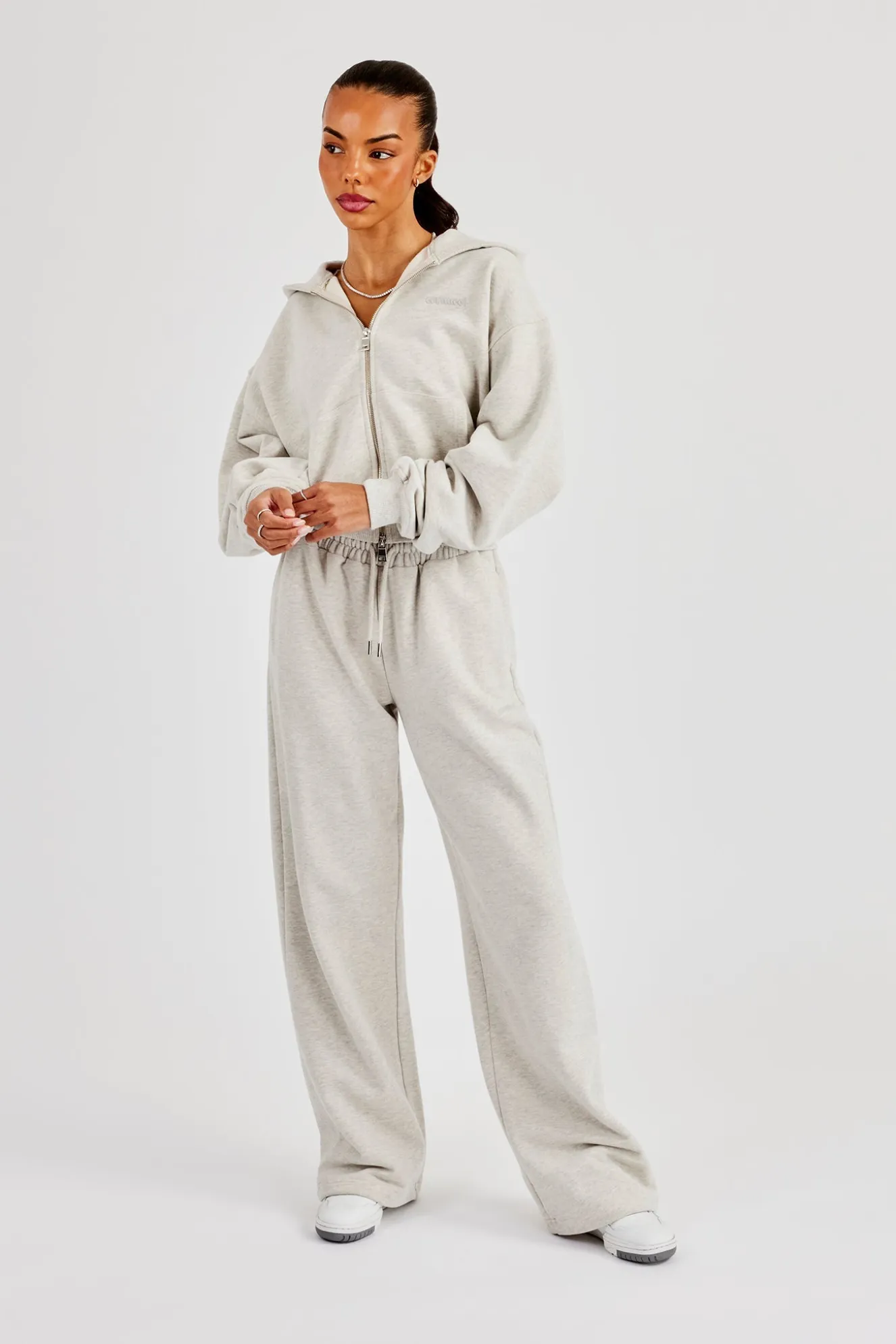 Cernucci Cropped Zip Through Tracksuit - Ash Grey