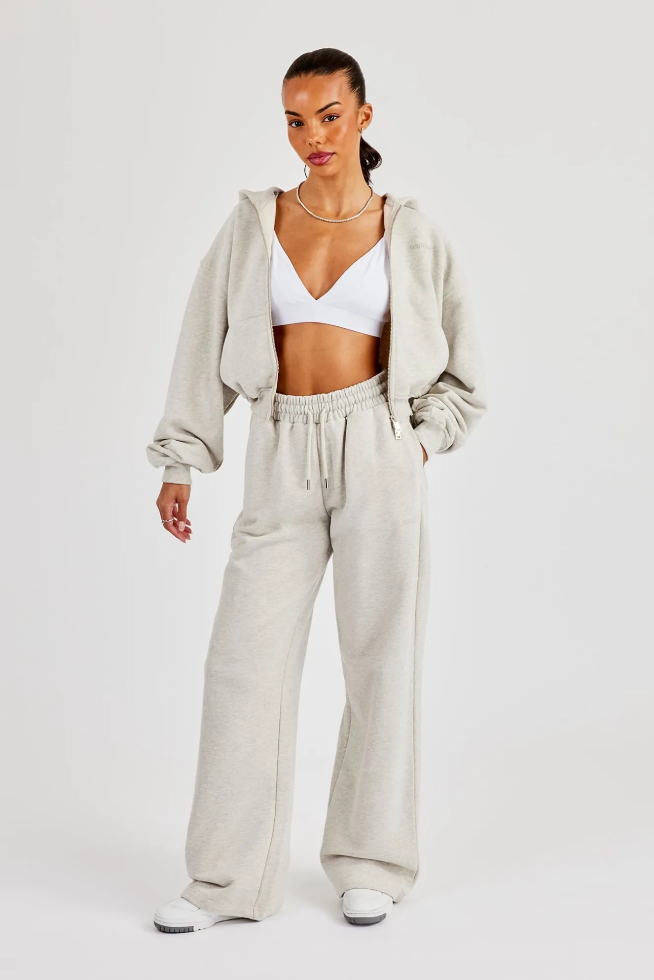 Cernucci Cropped Zip Through Tracksuit - Ash Grey