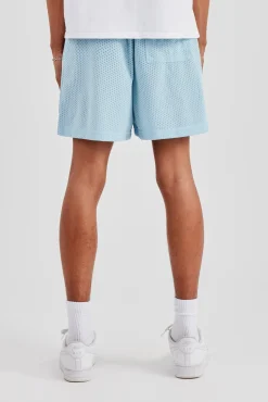 Cernucci Embroidered Mesh Short - Light Blue