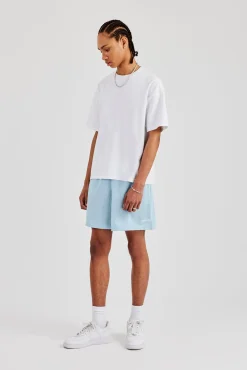 Cernucci Embroidered Mesh Short - Light Blue