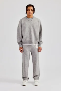 Cernucci Fluffy Intarsia Sweater & Jogger - Grey