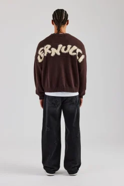 Cernucci Fluffy Intarsia Sweater - Chocolate