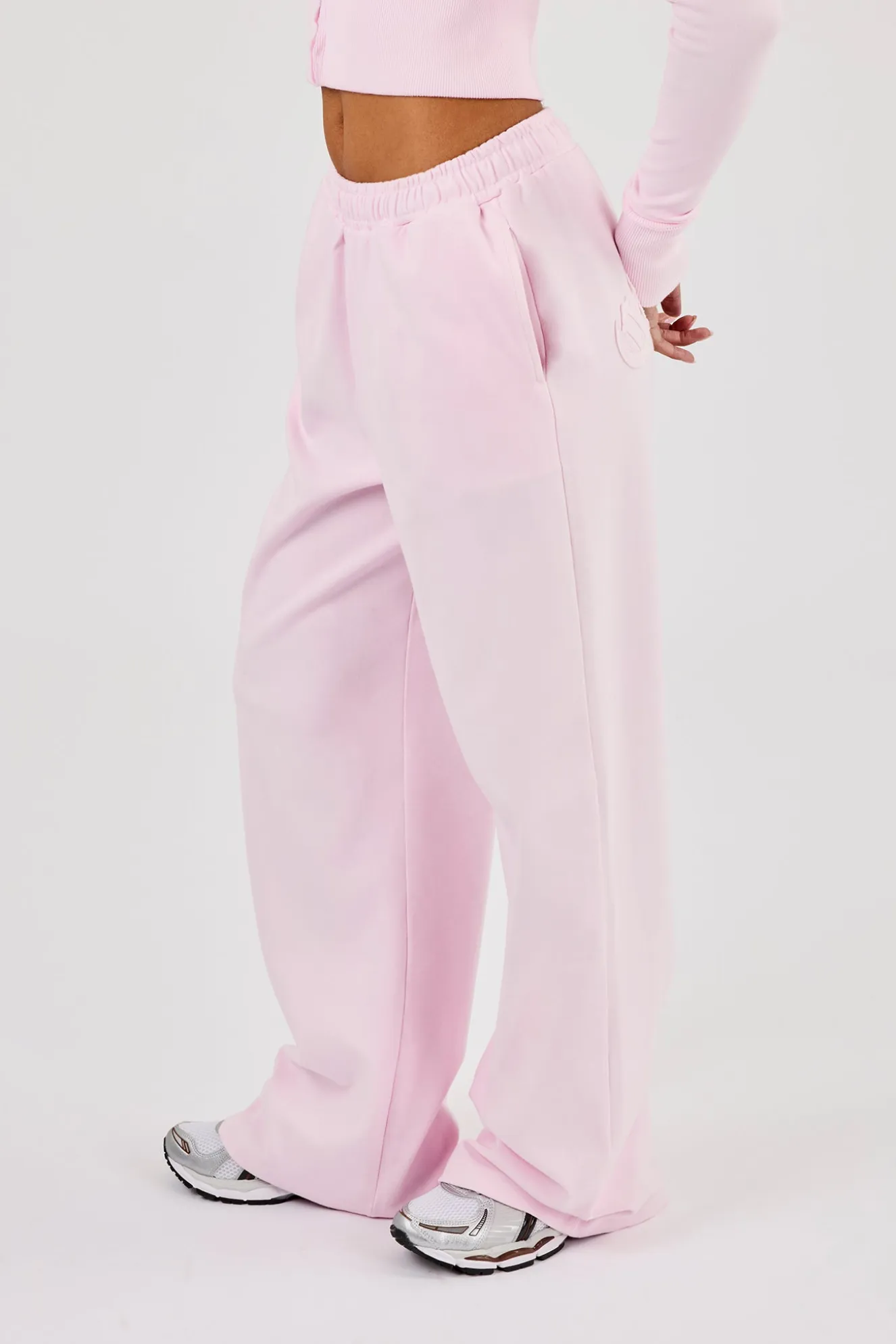 Cernucci Gothic Applique Wide Leg Jogger - Pink