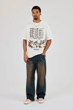 Cernucci Matte PU Oversized T-Shirt - Off White