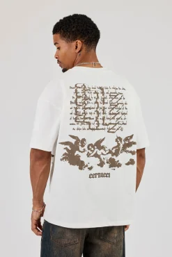 Cernucci Matte PU Oversized T-Shirt - Off White