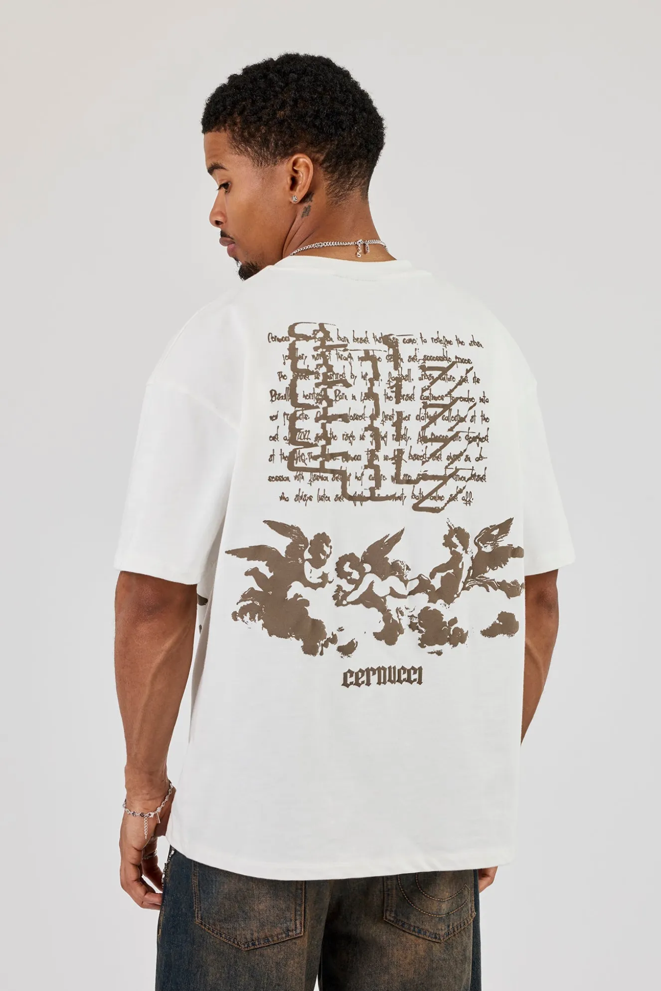 Cernucci Matte PU Oversized T-Shirt - Off White