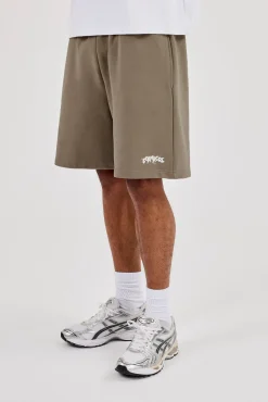 Cernucci Puff Print Relaxed Shorts - Taupe