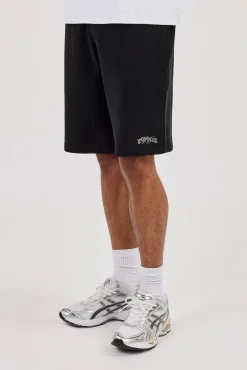 Cernucci Puff Print Relaxed Shorts - Black