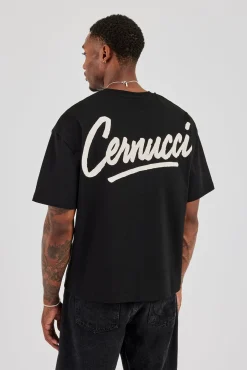 Cernucci Script Back Print T-Shirt - Black