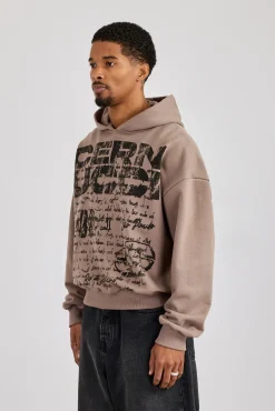 Cernucci Stacked Boxy Hoodie - Taupe