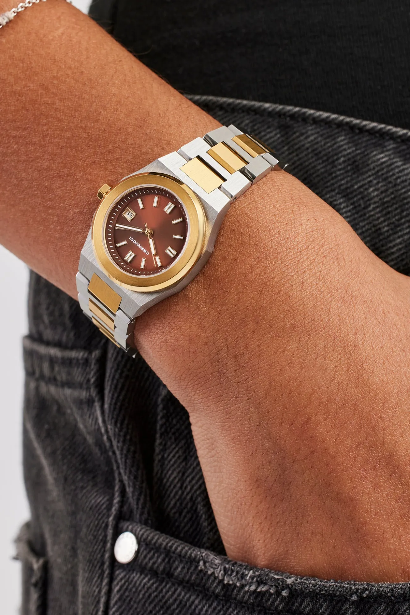 Cernucci Two Tone Watch - Silver