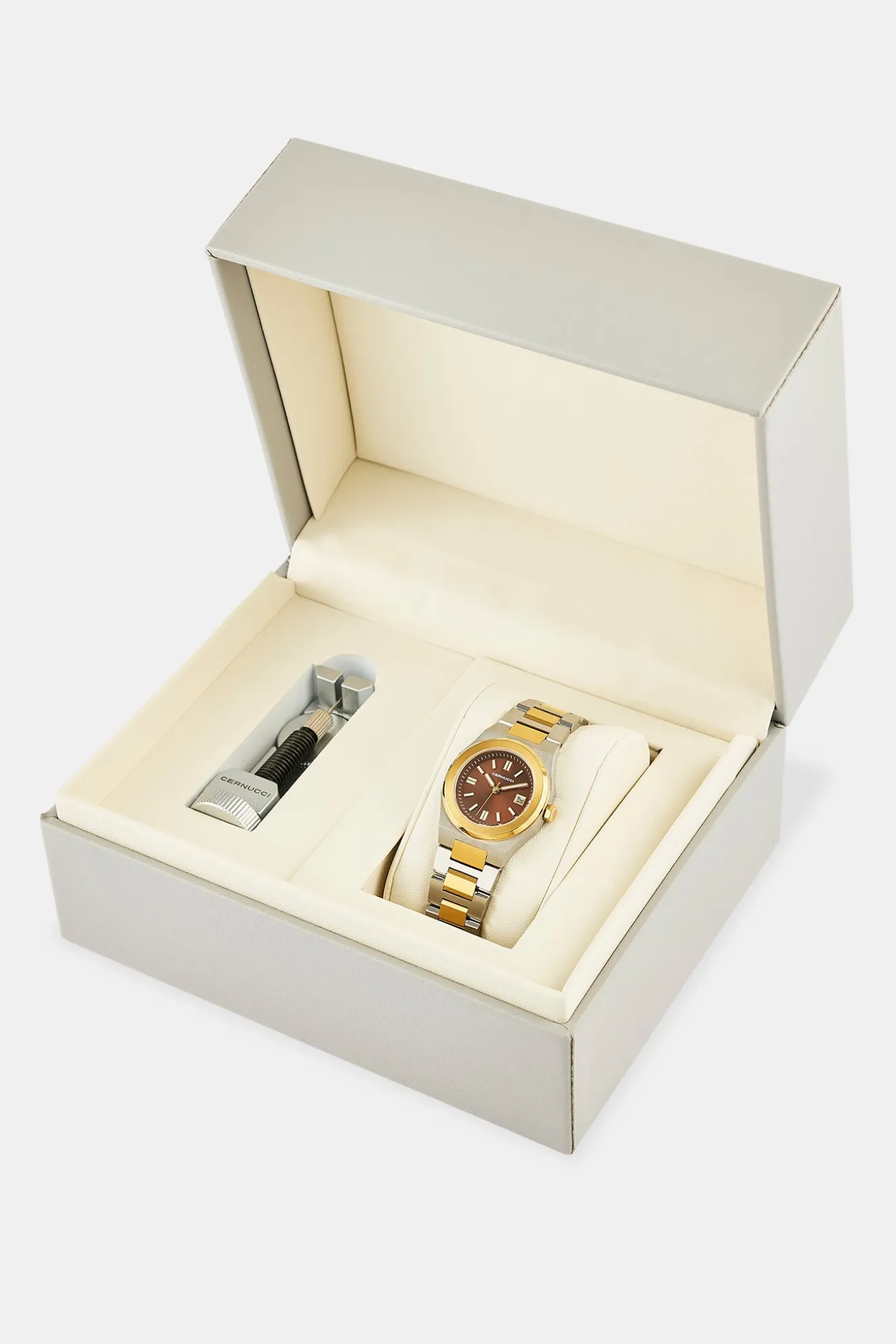 Cernucci Two Tone Watch - Silver