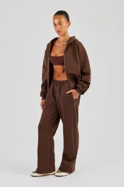 Cernucci Wide Leg Jogger - Chocolate