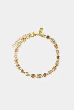 Champagne Mixed Gemstone Link Bracelet - 6mm