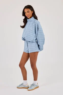 Check Micro Short - Blue