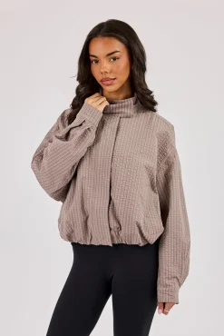 Check Nylon Jacket - Beige