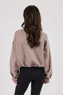Check Nylon Jacket - Beige