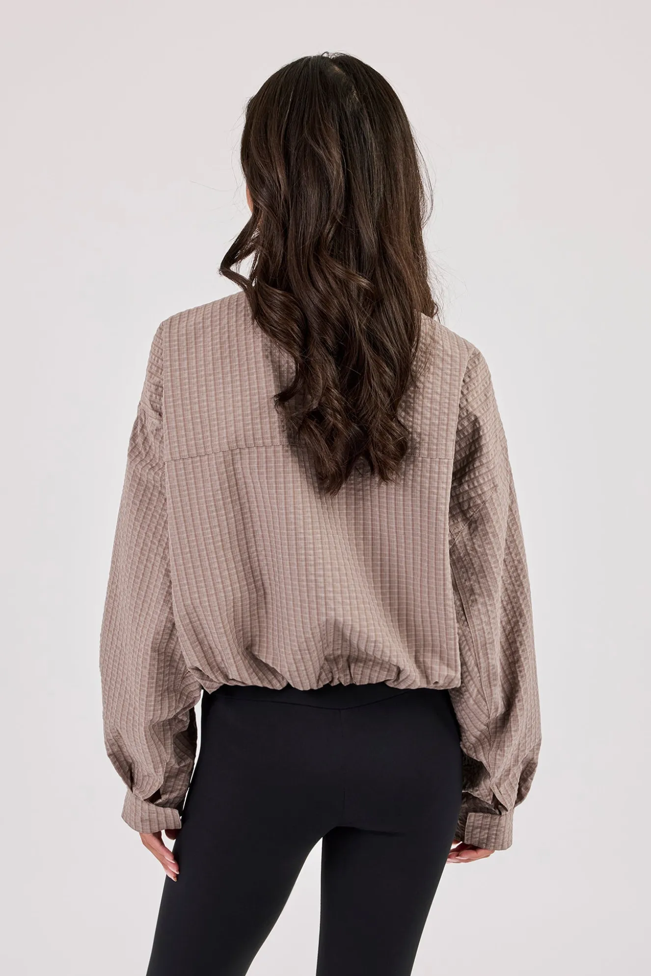 Check Nylon Jacket - Beige