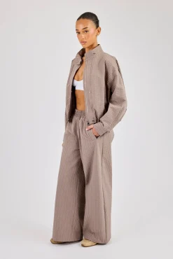 Check Nylon Jacket & Jogger - Beige