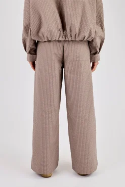 Check Nylon Jogger - Beige