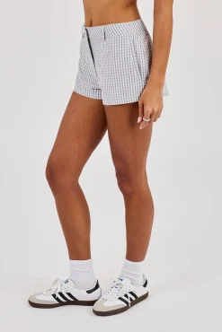 Check Print Short - Baby Blue