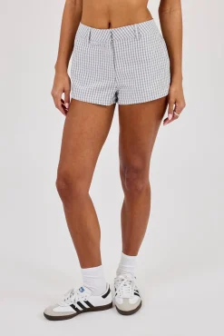 Check Print Short - Baby Blue