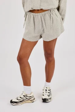 Check Twill Short - Off White