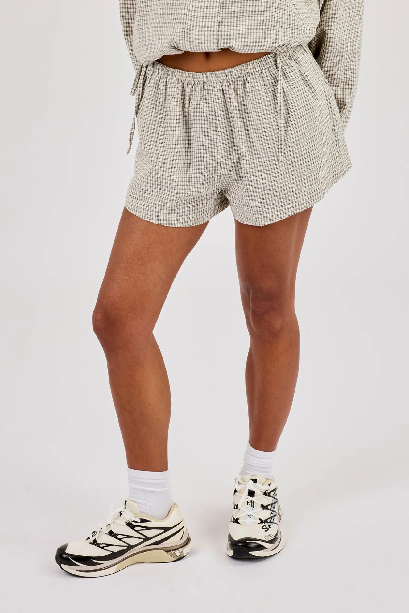 Check Twill Short - Off White