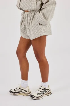 Check Twill Short - Off White