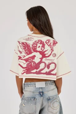 222 Cherub Cropped T-Shirt - Off White