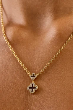 Chocolate Double Motif Necklace - 10mm