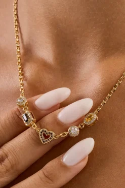 Chocolate Heart Multi Gemstone Necklace - 6mm