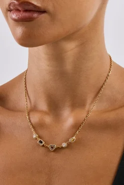 Chocolate Heart Multi Gemstone Necklace - 6mm