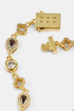 Chocolate Motif & Gemstone Bracelet - 6mm - Gold