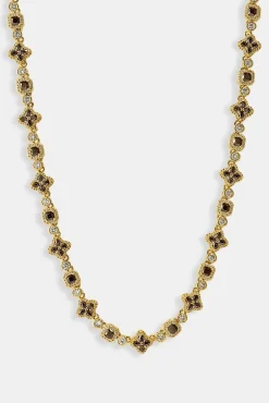 Chocolate Motif Mixed Stone Chain - 8mm - Gold