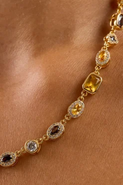 Chocolate Motif Multi Gemstone Chain - 6mm