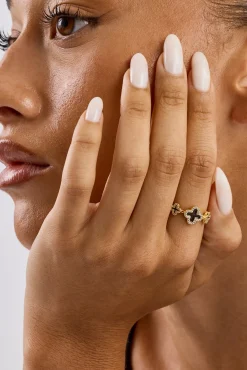 Chocolate Triple Motif Ring - 10mm