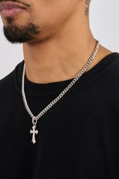 Chunky Cross Polished Cuban Necklace - 5mm