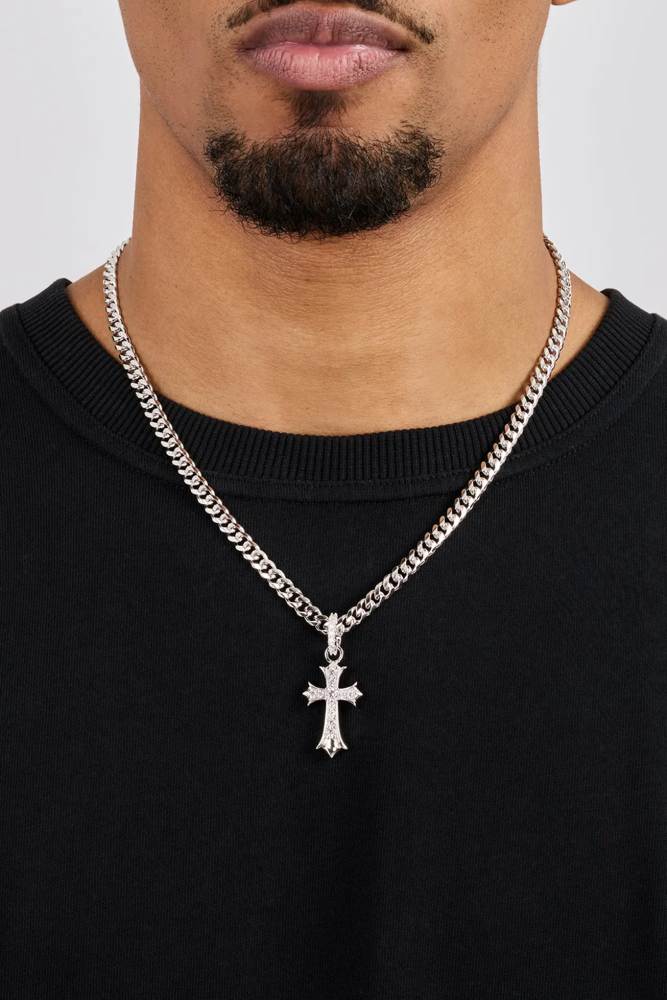 Chunky Cross Polished Cuban Necklace - 5mm