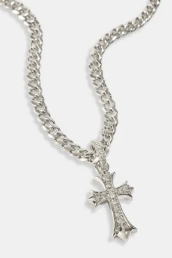 Chunky Cross Polished Cuban Necklace - 5mm