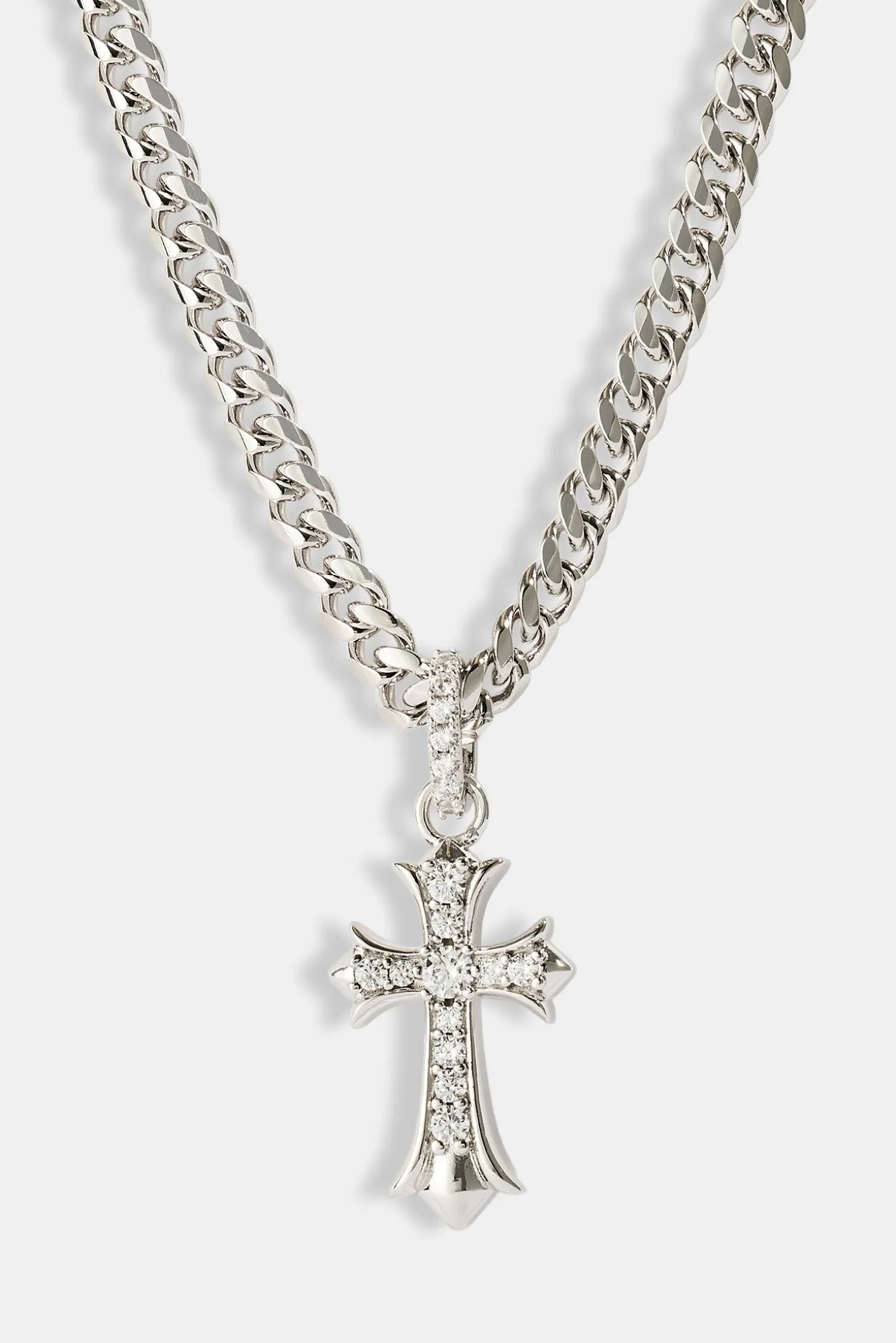 Chunky Cross Polished Cuban Necklace - 5mm