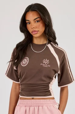 Cinched Ruched Waist Top - Chocolate
