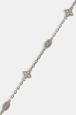 Clear CZ Baguette Motif Rolo Bracelet - 8mm