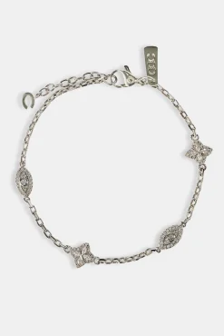 Clear CZ Baguette Motif Rolo Bracelet - 8mm