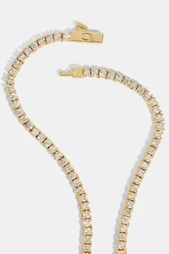 Clear CZ Tennis Chain - 2mm - Gold