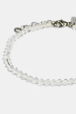 Clear Glass Bead Bracelet - 4mm - White
