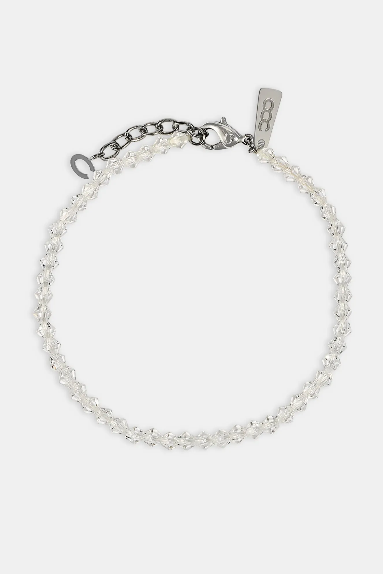 Clear Glass Bead Bracelet - 4mm - White