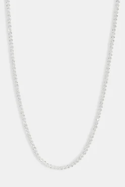 Clear Glass Bead Necklace - 4mm - White